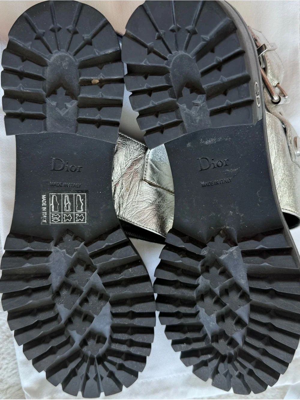 Christian Dior vintage silver women sandals size 35.5 EU Authentic